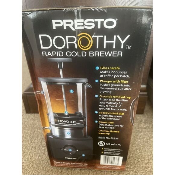 Presto Dorothy Rapid Cold Brewer - New In Box Stock 02937 - Picture 4 of 5